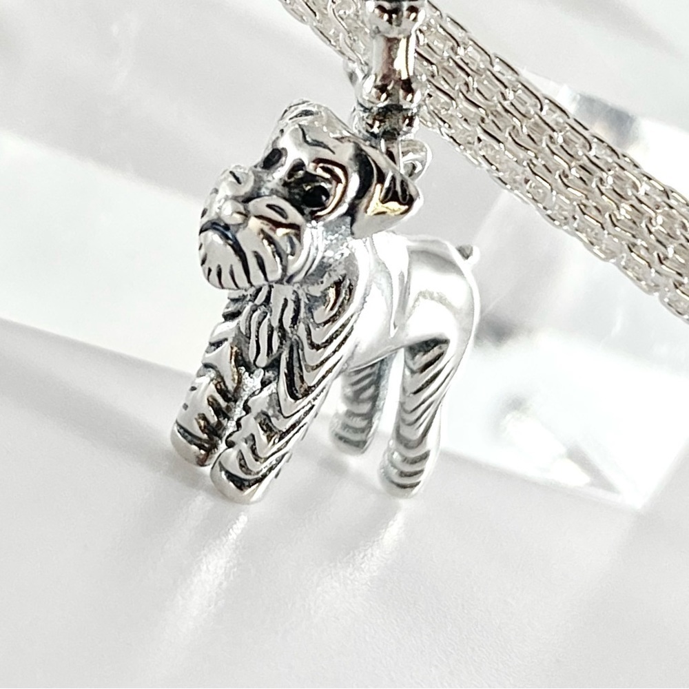 Sterling Silver Schnauzer Puppy Dog Dangle Charm - Picture 2 of 12